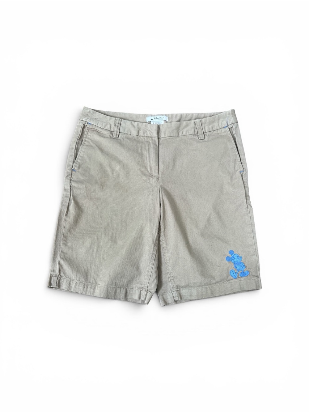 Disney Parks Mickey Mouse Embroidered Khaki Shorts Women’s US 8